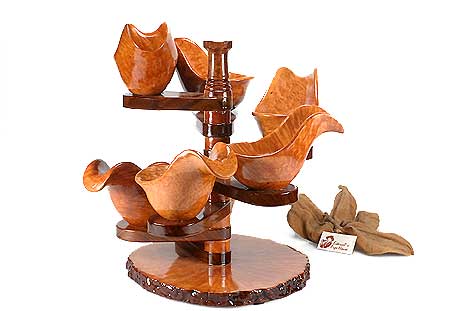 RO-EL Pipe Holder Solid Briarwood for seven Pipes